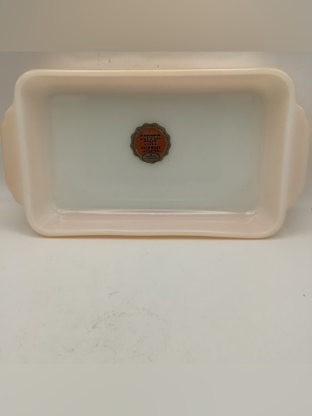 Vintage Fire King Copper Tint Rectangular Baking Dish - Picture 4 of 11